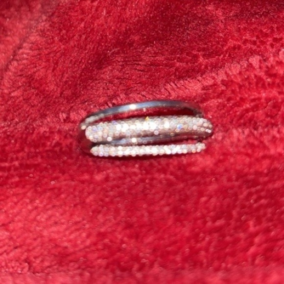Silver tone stacked double layer Ring - Picture 5 of 11